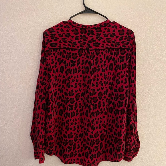 RAILS Lillian Red Leopard Print Button Down Blouse $178 - Picture 2 of 3